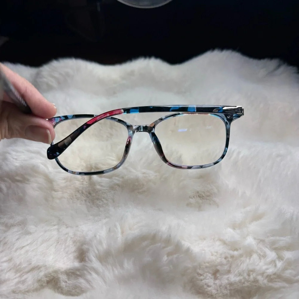 LA-Nola 52-18-140 Multicolor Floral Rectangular Eyeglass Frames C8 AA